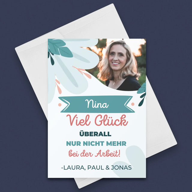 Foto Und Unterschrift: Viel Glück Bei Der Nicht-Arbeit - Glückwunschkarte