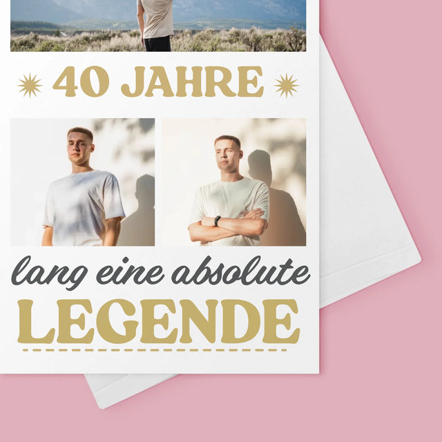 Fotocollage: 40 Jahre Lang Eine Legende - Glückwunschkarte