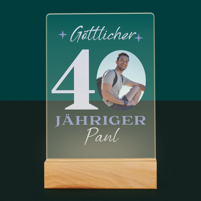 Foto Und Unterschrift: Göttlicher 40-Jähriger - Druck Auf Acrylglas