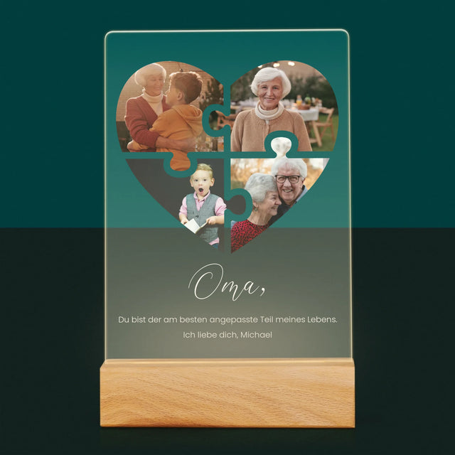 Fotocollage: Puzzleherz Für Oma - Druck Auf Acrylglas