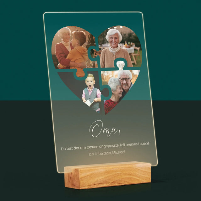 Fotocollage: Puzzleherz Für Oma - Druck Auf Acrylglas