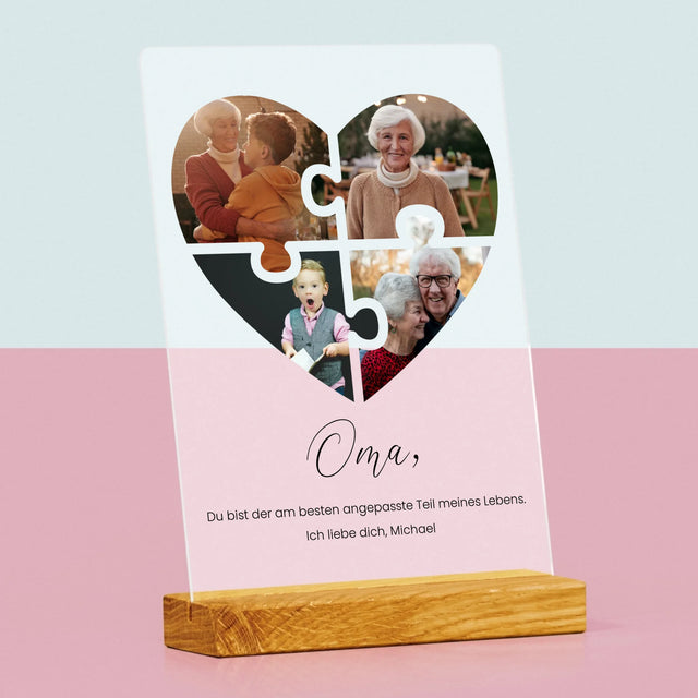 Fotocollage: Puzzleherz Für Oma - Druck Auf Acrylglas