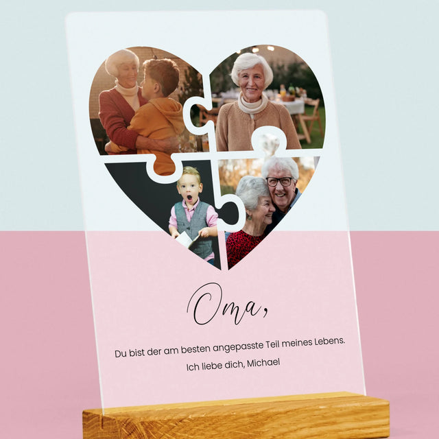 Fotocollage: Puzzleherz Für Oma - Druck Auf Acrylglas