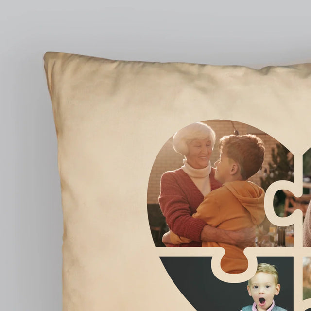 Fotocollage: Puzzleherz Für Oma - Kissen