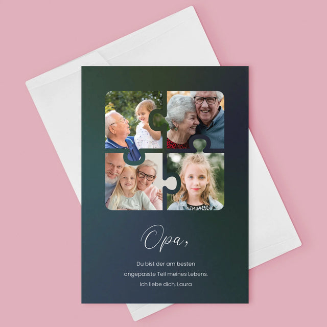 Fotocollage: Fotopuzzle Für Opa - Glückwunschkarte
