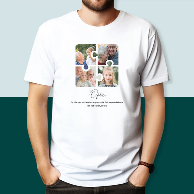 Fotocollage: Fotopuzzle Für Opa - T-Shirt Für Herren