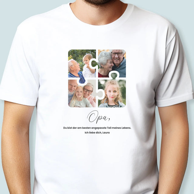 Fotocollage: Fotopuzzle Für Opa - T-Shirt Für Herren