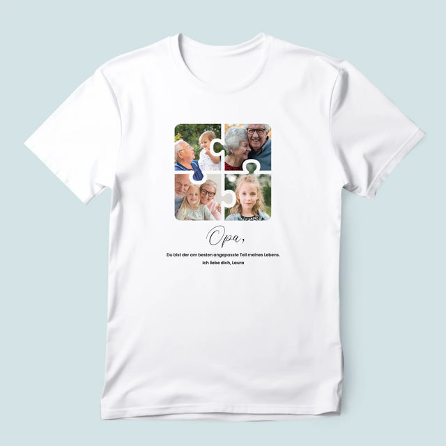 Fotocollage: Fotopuzzle Für Opa - T-Shirt Für Herren