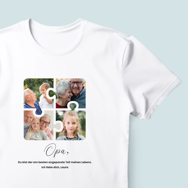 Fotocollage: Fotopuzzle Für Opa - T-Shirt Für Herren