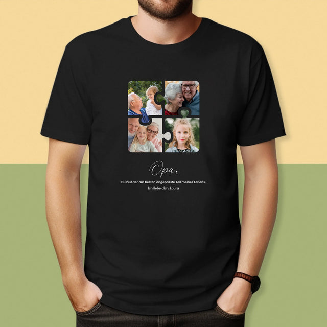 Fotocollage: Fotopuzzle Für Opa - T-Shirt Für Herren