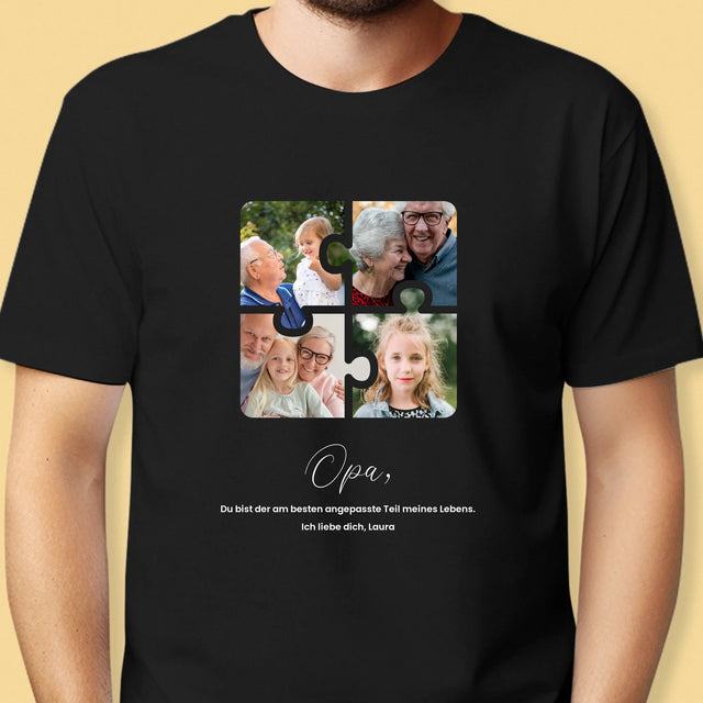 Fotocollage: Fotopuzzle Für Opa - T-Shirt Für Herren