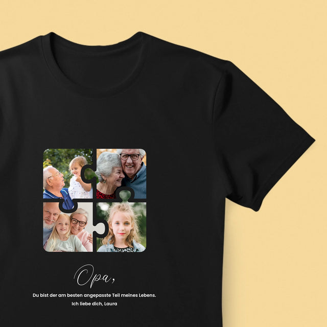 Fotocollage: Fotopuzzle Für Opa - T-Shirt Für Herren