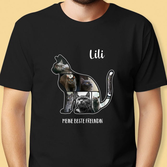 Form-Collage: Die Katze Der Beste Freund - T-Shirt Für Herren