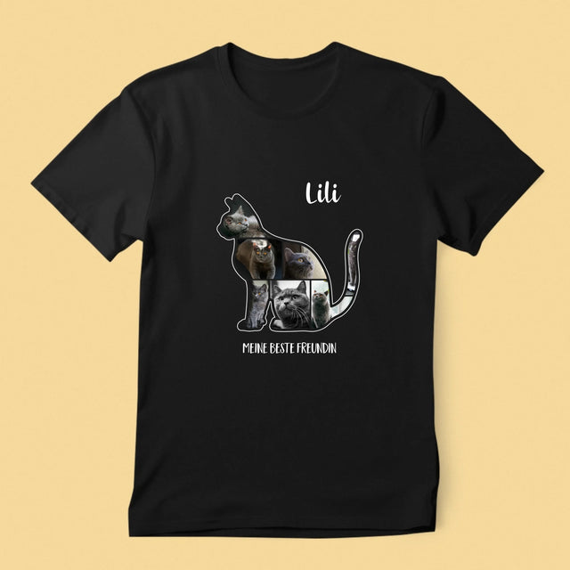 Form-Collage: Die Katze Der Beste Freund - T-Shirt Für Herren