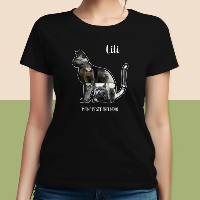 Form-Collage: Die Katze Der Beste Freund - T-Shirt Für Damen