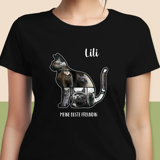 Form-Collage: Die Katze Der Beste Freund - T-Shirt Für Damen