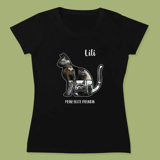 Form-Collage: Die Katze Der Beste Freund - T-Shirt Für Damen