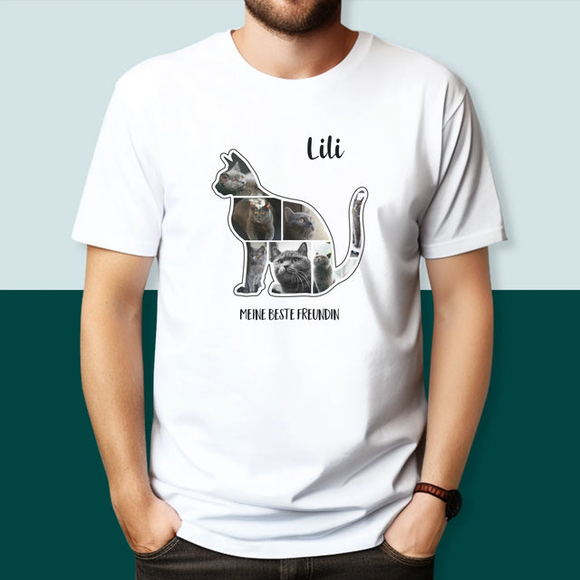 Form-Collage: Die Katze Der Beste Freund - T-Shirt Für Herren