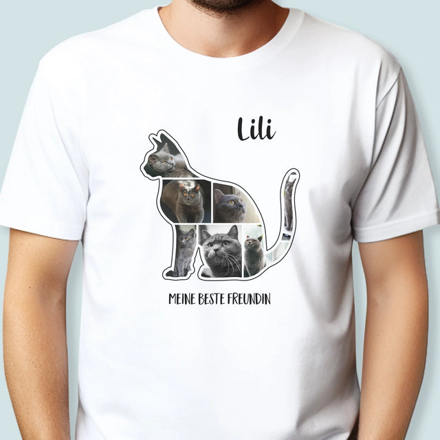 Form-Collage: Die Katze Der Beste Freund - T-Shirt Für Herren