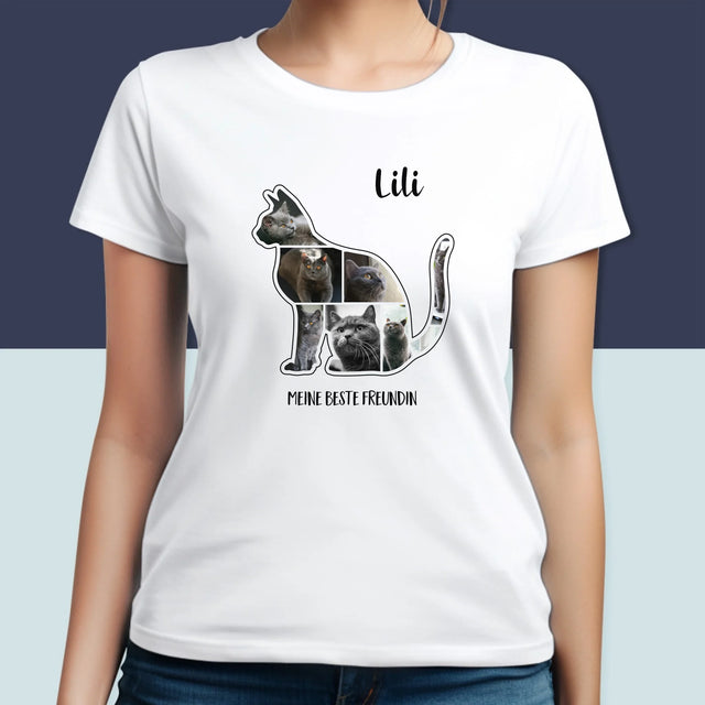 Form-Collage: Die Katze Der Beste Freund - T-Shirt Für Damen