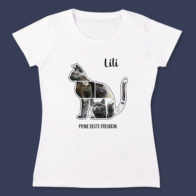 Form-Collage: Die Katze Der Beste Freund - T-Shirt Für Damen