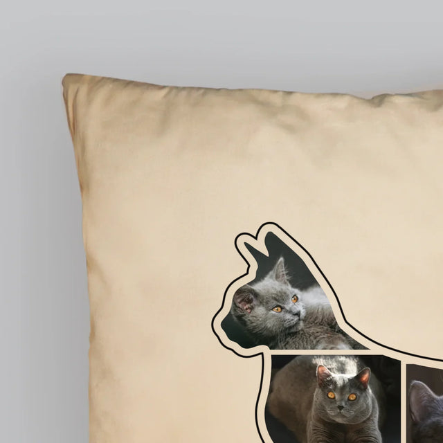 Form-Collage: Die Katze Der Beste Freund - Kissen