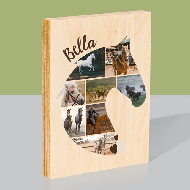 Form-Collage: Pferd - Druck Auf Holz