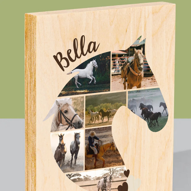 Form-Collage: Pferd - Druck Auf Holz