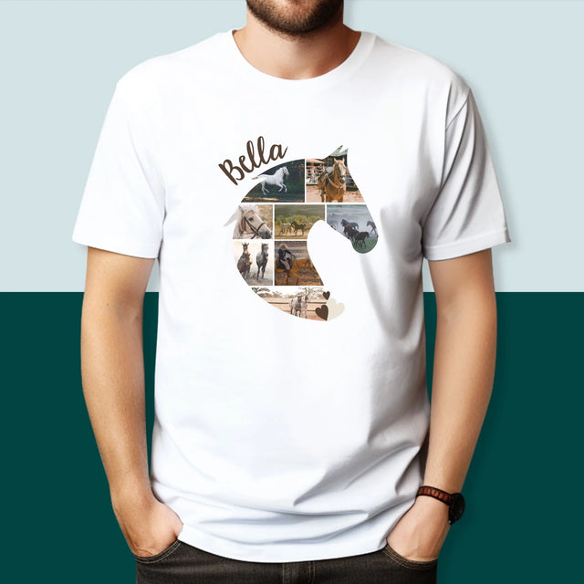 Form-Collage: Pferd - T-Shirt Für Herren