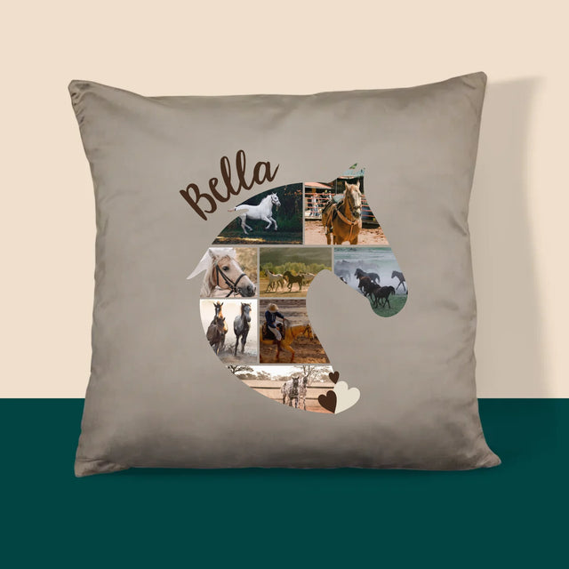 Form-Collage: Pferd - Kissen
