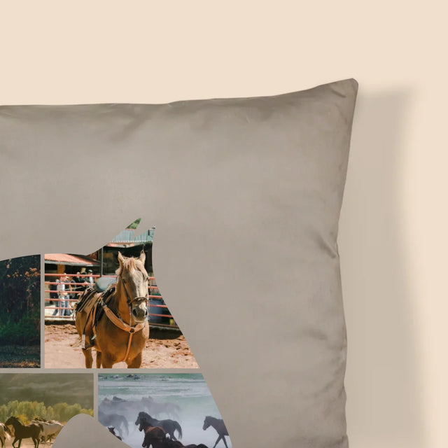 Form-Collage: Pferd - Kissen
