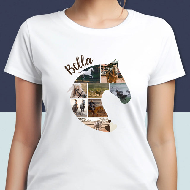Form-Collage: Pferd - T-Shirt Für Damen
