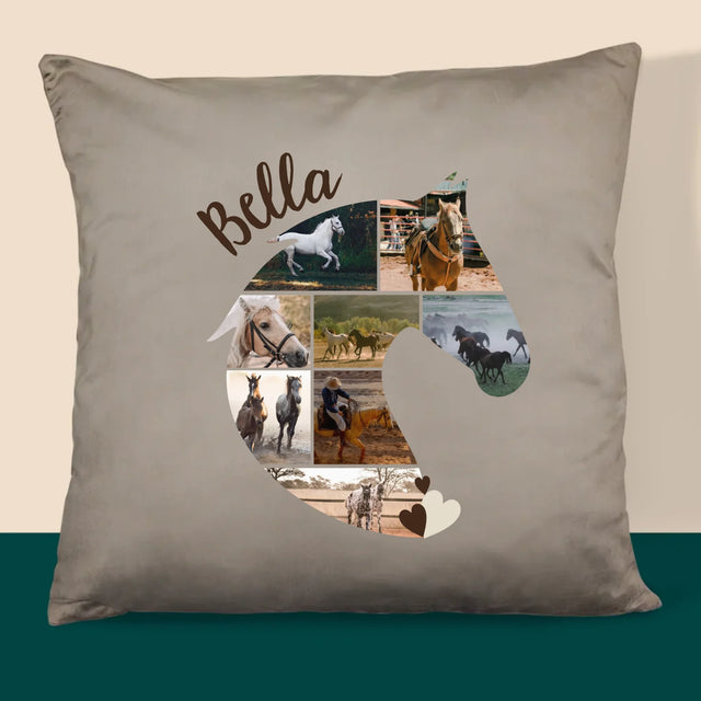 Form-Collage: Pferd - Kissen