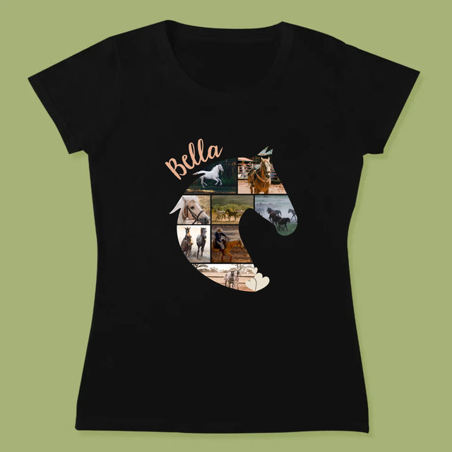 Form-Collage: Pferd - T-Shirt Für Damen