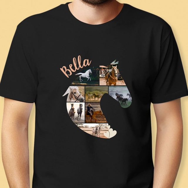 Form-Collage: Pferd - T-Shirt Für Herren