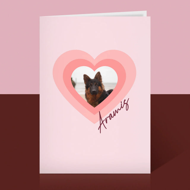 Foto Und Unterschrift: Bild Eines Haustieres Im Herzen - Glückwunschkarte