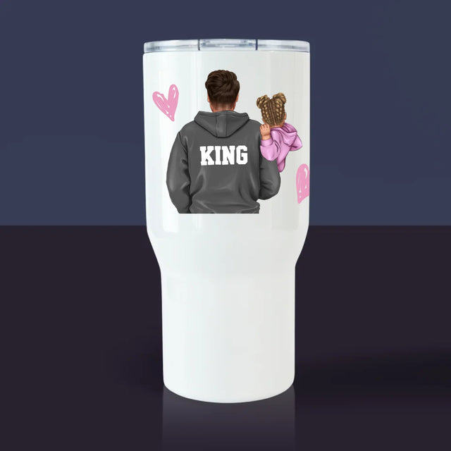 Avatar Creator: Papa Mit Kind - Thermobecher Weiß