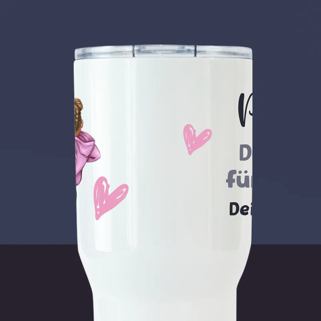 Avatar Creator: Papa Mit Kind - Thermobecher Weiß