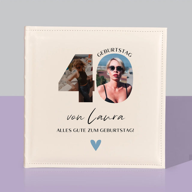 Buchstaben-Collage: 40. Geburtstag - Schöne Momente - Fotoalbum