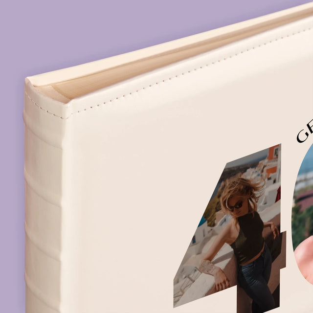 Buchstaben-Collage: 40. Geburtstag - Schöne Momente - Fotoalbum