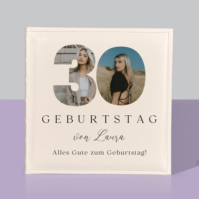 Buchstaben-Collage: 30. Geburtstag Signatur - Fotoalbum