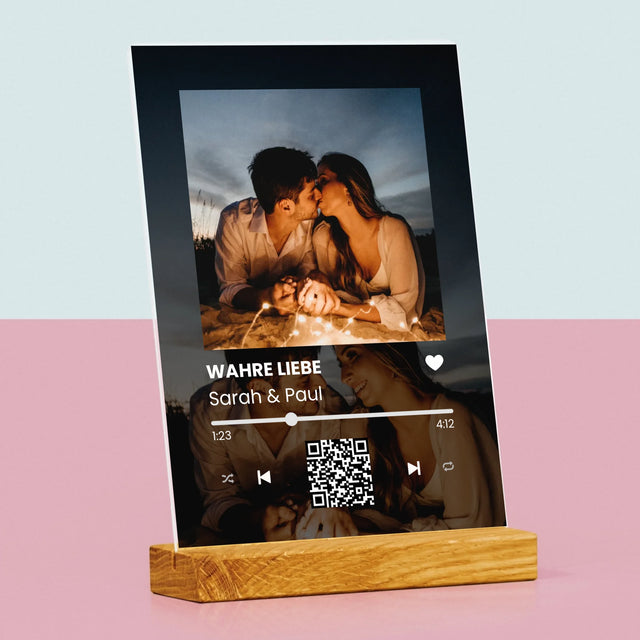 Foto Und Unterschrift: Spotify Mit Deinen Fotos Und Qr-Code - Druck Auf Acrylglas