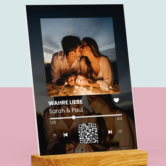 Foto Und Unterschrift: Spotify Mit Deinen Fotos Und Qr-Code - Druck Auf Acrylglas