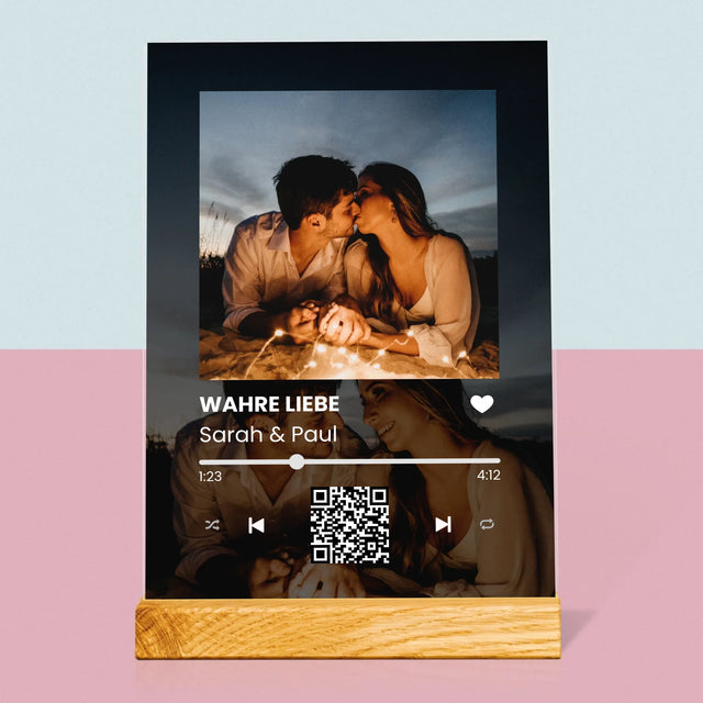 Foto Und Unterschrift: Spotify Mit Deinen Fotos Und Qr-Code - Druck Auf Acrylglas