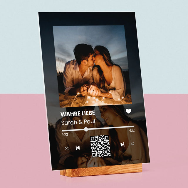 Foto Und Unterschrift: Spotify Mit Deinen Fotos Und Qr-Code - Druck Auf Acrylglas