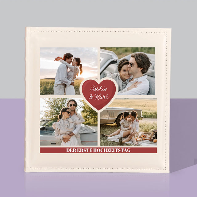 Fotocollage: Erster Hochzeitstag Herz - Fotoalbum