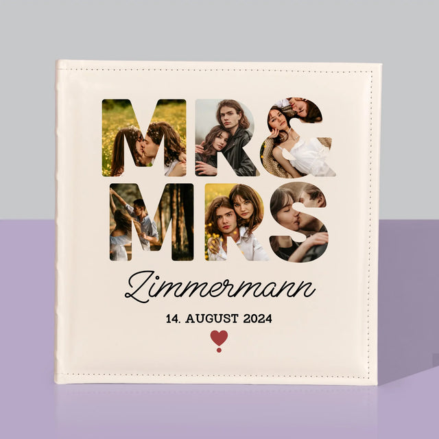 Buchstaben-Collage: Mr&Mrs - Fotoalbum