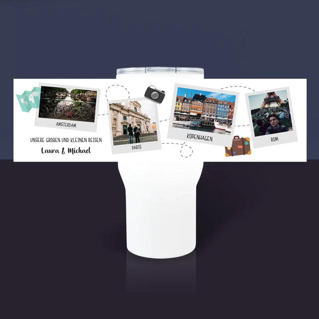 Fotocollage: Große Und Kleine Reisen - Thermobecher Weiß