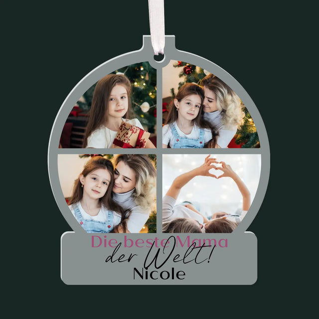 Fotocollage: Beste Mama - Weihnachtskugel Ball