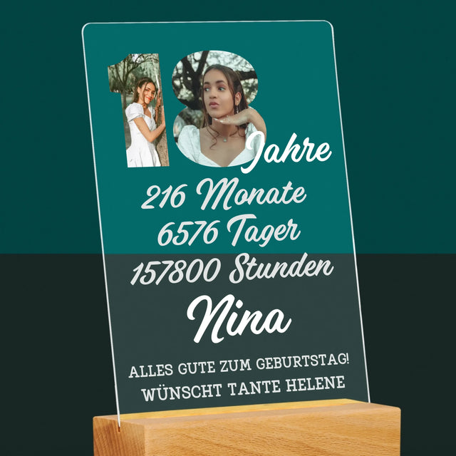 Buchstaben-Collage: 18 Jahre Countdown - Druck Auf Acrylglas